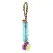Paws & Claws 36cm Sparkle Rope/Rubber Tugger Pet Dog Toy w/ Tennis Ball Assorted