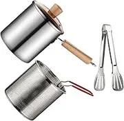 FELTECHELECTR 1 Set Stainless Steel Fryer Pot with Fryer Basket Deep Design Frying Basket for Home Cooking Easy to Clean for Chicken Fish and Vegetables
