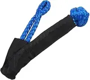 Tow Rope Winch Rope Synthetic Fiber Soft Shackle for Vehicle Recovery Off Road Towing Ropes Car Trailer Pull Rope with Protective Sleeve(Blue)