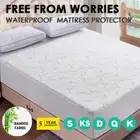 Bed 100%Waterproof Bamboo Matress Protector Breathable Fabric Cover King Topper