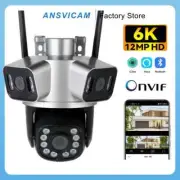 3 Lens WiFi Outdoor Security Camera Tracking Zoom PTZ 12MP CCTV Surveillance Cam