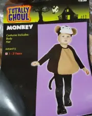 Monkey Costume Totally Ghoul Child's Size 1-2 years New