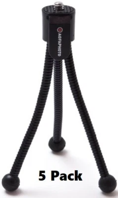 Agfa 5" Flexible Tabletop Tripod - Black **5 Pack**