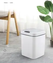 15L Smart Sensor Trash Can Automatic With Inner Bucket Bathroom Kitchen White