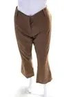 Marni Womens Zip Front Solid Flare Leg Bootcut Dress Pants Brown Size 42