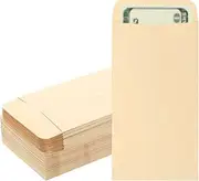 uxcell Money Envelope, 100 Pack 6.5" x 3.5" Cash Envelopes Money Holder Bags Budgeting Saving Challenge Letter for Gift Coins Checks Tickets Jewelry Passport Card, Khaki