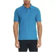 Robert Graham Messenger Pique Polo Top in Turquoise ( XLT )