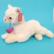 Aurora Laying Llama Heart Plush 13" Stuffed Animal Alpaca Soft New