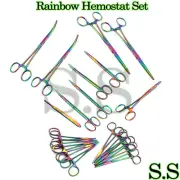 20 Pieces Hemostat Forceps + Scissors + Olsen Hegar Needle Holder Rainbow Color