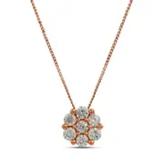 0.25 CT. T.W. Composite Natural Diamond Flower Pendant in 10K Rose Gold