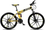 Men's Mountain Bikes, Mountain Bicycle 24/26 Inches Foldable Mountainbike with Kettle Frame Adjustable Seat High-Carbon Steel Hardtail Mountain Bike w