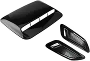 Car Air Flow Intake Hood Scoop Vent Bonnet Decor Cover Center Side Air Outlet Hood Auto Exterior Accessories Universal(Black)