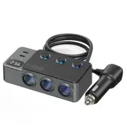 Cigarettes Adapter USB C Charging 3 Socket with Independent Switches