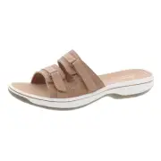 Cloudsteppers by Clarks Womens Tan Slide Sandals 7 Medium (B,M) BHFO 6457