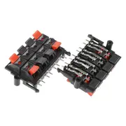 2Pcs 64x40x20mm 8 Positions Push in Jack Spring Load Speaker Terminals Black Red