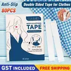 80pcs Double Sided Tape for Clothes Body Fashion Skin Clear Tape Dress Strips