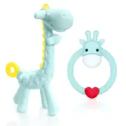 BPA Free Silicone Giraffe Baby Teether Toy with Storage Case, for 3 Months above
