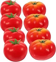 GARVALON 8pcs Imitation Tomato Vivid Red Tomato Vegetable Models Simulation Fake Vegetable Fake Tomato Vegetable Realistic Vegetable Tomato Artificial Foam Tomatoes Vegetables Plastic