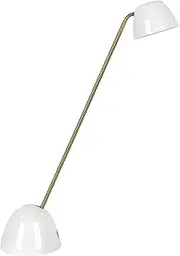 Beacon Lighting Odeon LED Day Night Sleep+ Task Lamp in White with Brass Finish