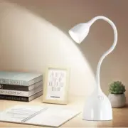 Gooseneck Desk Lamp 360° LED Flexible Reading Light Small Desk Lamps for White