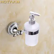 Wall Mounted Toilet Soap Dispenser Holder with Glass Bottle Chrome Stainless Steel Bathroom hardware