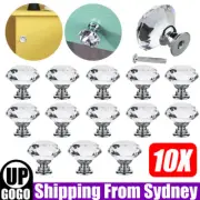 10pcs 30MM Crystal Diamond Glass Pull Handle Door Knobs Drawer Cupboard Cabinet