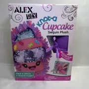 New Alex D.I.Y 15 Pc Knot-a Cupcake Sequin Flip Plush Knot & Stitch Craft Set