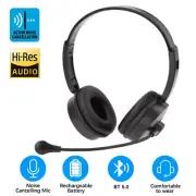 Trucker Dual Ear Bluetooth Wireless Handsfree Headphones Mic Stereo Headset