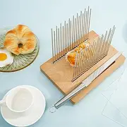 DJAPWPX Homemade Bread Slicer with 3 Slots Adjustable Width Wooden Structure Bread Cutting Guide Rustproof Detachable Bread Slicing Guide for Home Kitchen Use