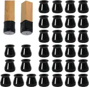 32 Pieces Black Silicone Chair Leg Protector, Small Chair Glider, Silicone Chair Leg Floor Protectors With Felt Pads, For Hardwood Floors And Tiles