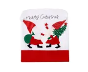 C373 2PCS Christmas Faceless Elderly Flannel Chair Cover Chair Protective Cap Home Christmas Holiday Decoration