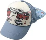 Kids Foret(キッズフォーレ) KidsFore KFB Sun Hat, Car Pattern, Mesh Cap, B, 56, Boys Blue, Blue, 56.0 cm