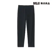 在飛比找momo購物網優惠-【MUJI 無印良品】女有機棉混彈性天竺七分緊身褲(黑色)