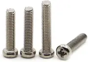 50/100pcs M1 M1.2 M1.4 M1.6 M2.5 M2 M3 M4 GB818 Nickel Plated Cross Recessed Round Pan Head Pm Screw Machine Screw(12mm,M2 100pcs)