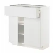 METOD / MAXIMERA base cabinet with drawer/2 doors, white/Stensund white, 80x37x80 cm