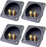 Mellisso DIY Home Car Stereo Screw Cup Connectors Subwoofer Plugs 2-Way Speaker Box Terminal Binding Post, 4 Pcs Black