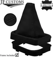 BLACK STITCH REAL LEATHER MANUAL GEAR BOOT+PLASTIC FRAME FOR BMW X1 F48 15-20 (for: BMW)