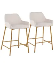 LumiSource Set of 2 Daniella Fixed-Height Counter Stools