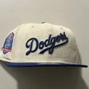 MLB Los Angeles LA Dodgers 60th Anniversary New Era Corduroy Baseball Hat 7 1/2