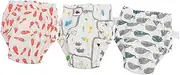 CATIEBYE 3pcs Training Pants Diapers Newborn Reusable Nappy Pants Training Pants Briefs Potty Training Pants Breathable Pee Underwear Cotton