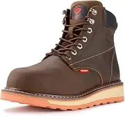 [SUREWAY] 6” Mens Heavy Duty Steel Toe Work Boots for Men,Goodyear Welt,Extremely Comfortable Durable Proved,Superior Oil/Slip Resistant,Thicker Leather,Wedge Sole,EH Safety Industrial Construction