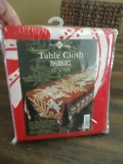Hawaiian Tropical Tablecloth Kauhale Living White Lei Crabs Red 60" X 108 Tiki