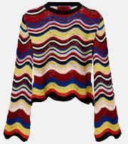 [La DoubleJ] La DoubleJ Chevron crochet cotton top UK 6 multicoloured