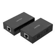 Unitek HDMI & IR Extender Kit Over Cat6 up to 60M. Supports up to 4K 30Hz. Plug and Play.PowerAdapters Included. [V100A]
