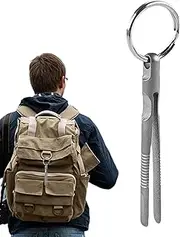 Travel Titanium Tweezers Tool – Keychain Tweezer, Tiny Plucker | 2.32in Ultra-Light Titanium Finish with Strong Grip, Portable Grooming or for Camping, Kits