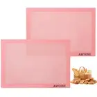 Perforated Baking Mats, 2 PCS Pink Eclair Silicone Mat for Half Sheet, Non-St...