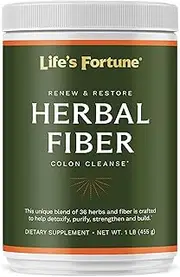 Life's Fortune Renew & Restore Herbal Fiber Cleanse, All Natural Detoxifying Drink Mix, 16 Ounces