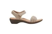 Hush Puppies Womens Amazing Taupe Slip On Leather Slides Sandals