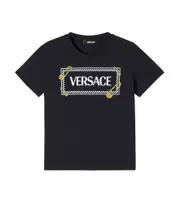 [Versace Kids] Versace Kids Logo cotton jersey T-shirt Y 8 black