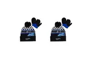 2x Hot-Wheels Mattel Kids Children Beanie & Mittens Winter Racing Hat Blue